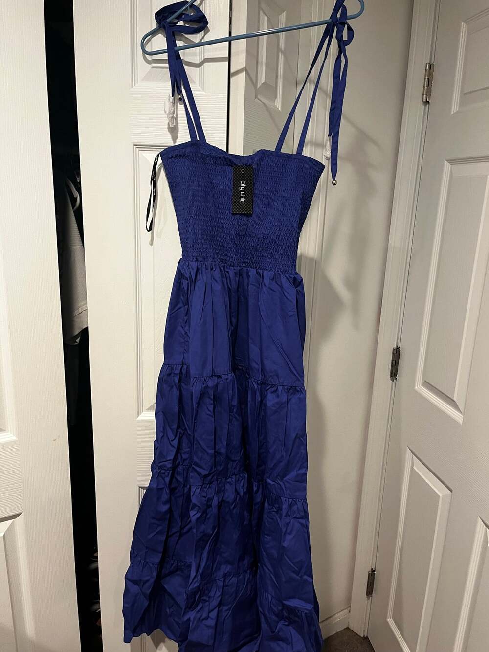 Marli Tier Cotton Maxi Dress - lapis size 12 from City Chic